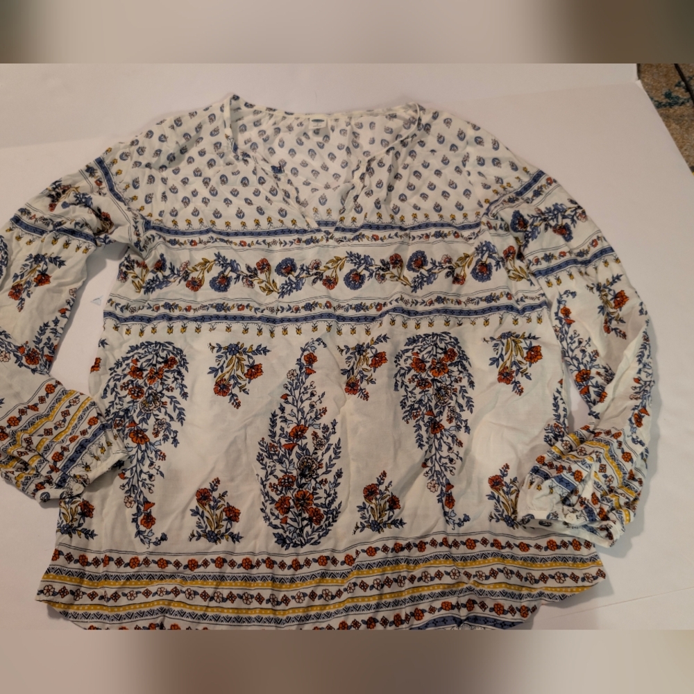 Old Navy Floral Patterned Blouse Small Petite